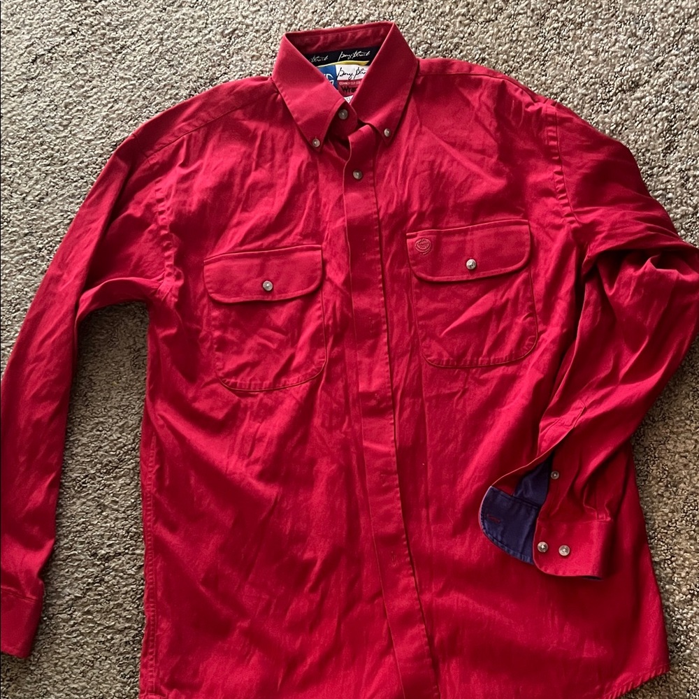 George Strait Wrangler Red Casual Button Down Shirt